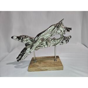 Silvertone Metal Driftwood Sculpture‎